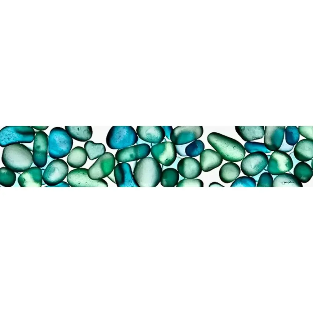 Josie Iselin Sea Glass Art Print Long Chiffon Scarf Wrap Glam Coastal 13 x 68